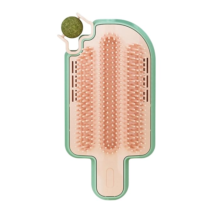 Adjustable Grooming Brushes for Wall Mount Ice Cream Shaped Pet Massage Tool Loose Hair Remover Removable Cats Grooming Tool