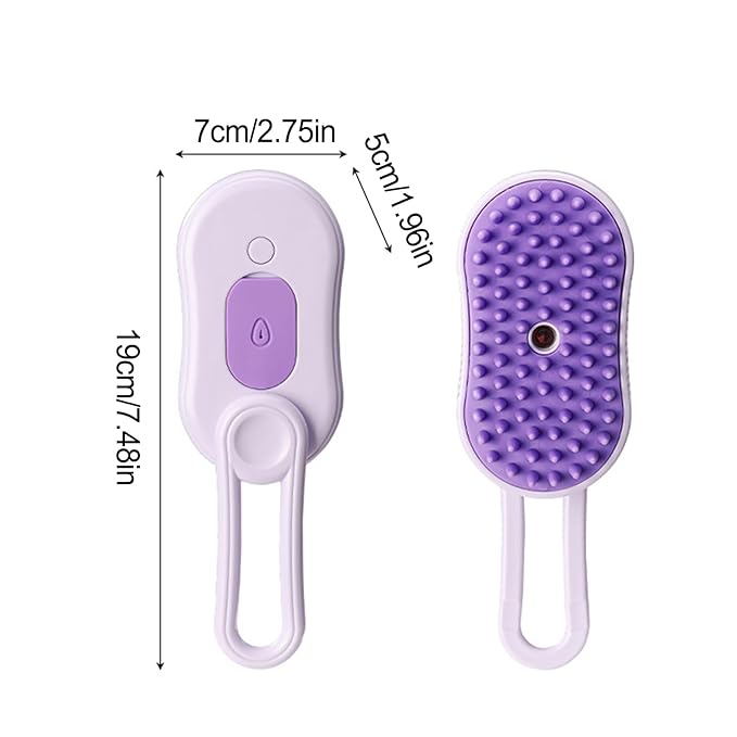 Pet Grooming Brush – Multi Functional Hair Removal Tool, Moistures Mist Feature, Ergonomic Handle, 19x7x5cm Bristles | Self Cleaning Comb for Cats Dogs Shedding Control Long Short Hair Care