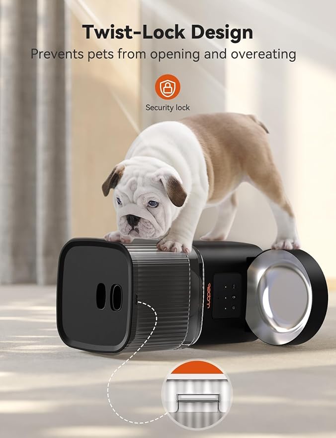 WOPET Automatic Cat Feeder, 5G WiFi Smart Pet Feeder for Dogs and Cats with APP Control, Low Food Sensor, 10s Voice Recorder, Up to 10 Meals Daily, Dual Power Supply, Timed Dog Food Dispenser