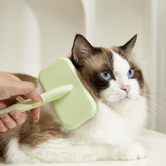Pet Grooming Brush for Shedding Dog Cat Needle Comb Square-Shaped Deshedding Combs Detangler Grooming Tools for Short Long Hair Remove Tangles Knots - Purple S