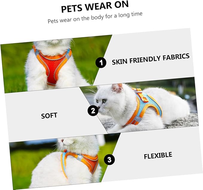 Gadpiparty Pet Vest Leash Harness for Dogs and Cats, Reflective Breathable Mesh Puppy Harness with Chest Strap, Medium Size, No Pull Dog and Cat Walking Vest for Outdoor Pet Supply