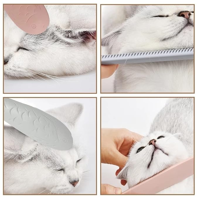 Pet Brush Cat Tongue Massage Comb, Removing Loose Comb Pet Dog Grooming Shedding Cat Massages Supplies For Shedding Hair Removes Knots Pet Brushes(Pink), Medium