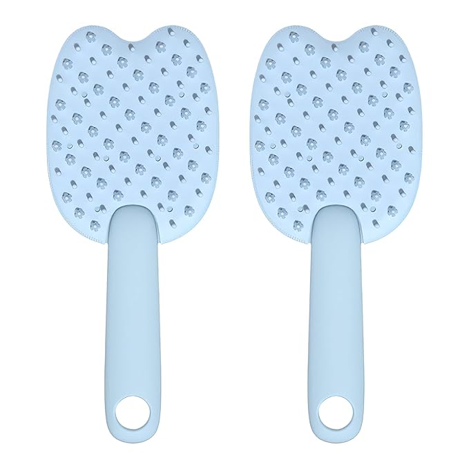 All-in-One PP Pet Brush, Double-Side Cat Grooming Brush, Pet Grooming Brush for for Short & Medium-Haired Cats and Dogs, Cat Brush for Removing Floating Hair (Blue (2pcs))