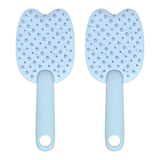 All-in-One PP Pet Brush, Double-Side Cat Grooming Brush, Pet Grooming Brush for for Short & Medium-Haired Cats and Dogs, Cat Brush for Removing Floating Hair (Blue (2pcs))