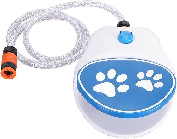 Zunate Activated Dog Water Fountain, Outdoor Step On Pet Sprinkler Drinking Feeder with Hose for Hydration and Easy Access to Clean Water Supply