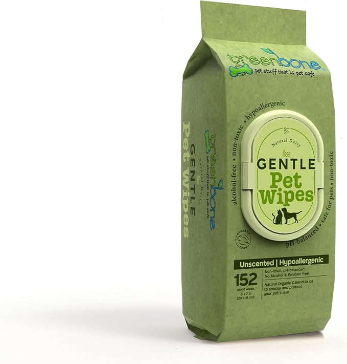 Greenbone Gentle Pet Wipes Unscented 150 Wipes