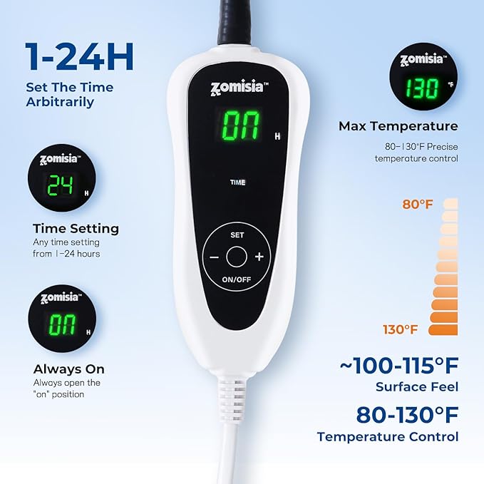 Cat Heating Pad - 11 Adjustable Temperature and 25 Timer Options, Heated Cat Bed Indoor Waterproof with Chew-Resistant Cord for Small Dogs, 17.5x14 Inch