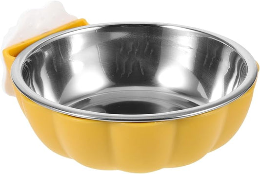Hanging Pet Feeder Bowl Small Yellow Plastic Cat Feeder Dog Water Bowl for Cage Feeding Supplies