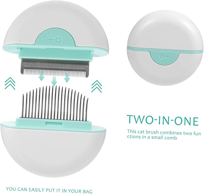 BESPORTBLE Cat Grooming Comb Brush for Shedding Self-Cleaning Hair Removal Tool for Cats PET Cleaning Supplies Comfortable Grip
