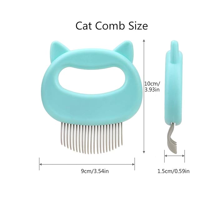 3 Pcs Cat Dog Comb Pet Hair Grooming Massage Comb, Cat Dog Hair Shedding Brush Pet Shell Comb for Removing Matted Tangled Fur and Loose Hair (Blue,Green, Pink)