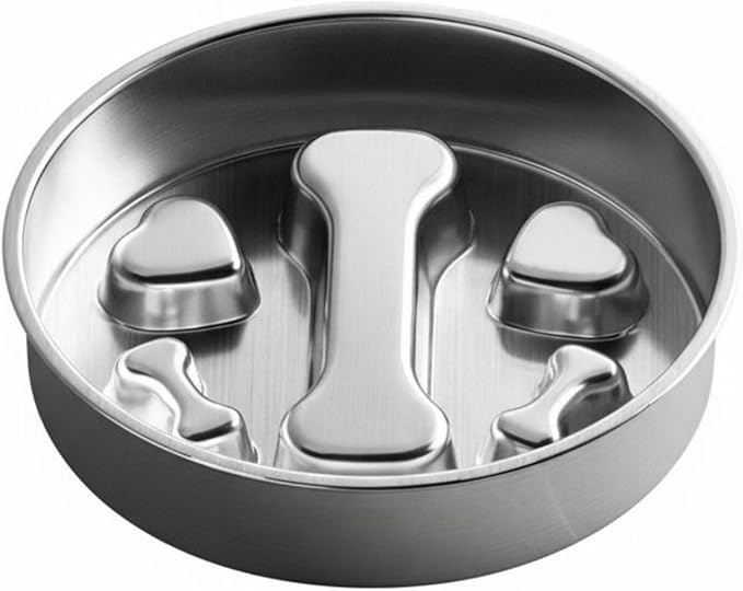 Slow Feeder Dog Bowl Easy to Clean Non-Slip Slow Eating Dish Dishwasher Pet Supplies for Large Dogs, 22CM, Bone