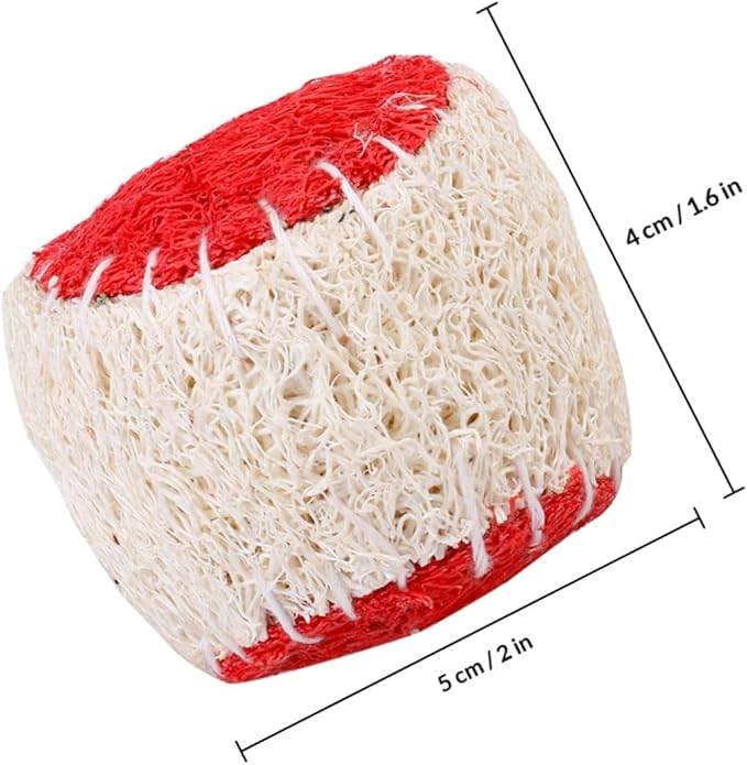 Toyvian 2pcs Natural Loofah Dog Tennis Balls Chew Sturdy Pet Training Supplies for Puppy and Adult Dogs Random Color