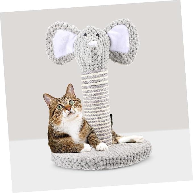 NUOBESTY 2pcs Cat Scratching Posts Set with Elephant and Zebra Design Sisal Rope Vertical Scratcher for Indoor Cats Comfortable Climbing and Nail Trimming for Kittens