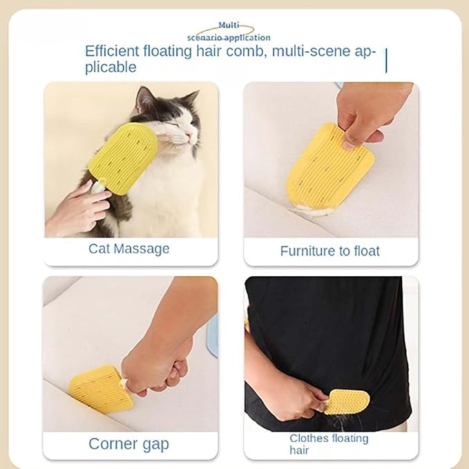 Cat Tongue Comb, Pets Cat Tongue Comb, Cat Tongue Brush, Pet Ice Cream Massage Comb, Simulated Cat Tongue Licking Hair Comb for Pet Grooming Shedding (Green+Yellow)