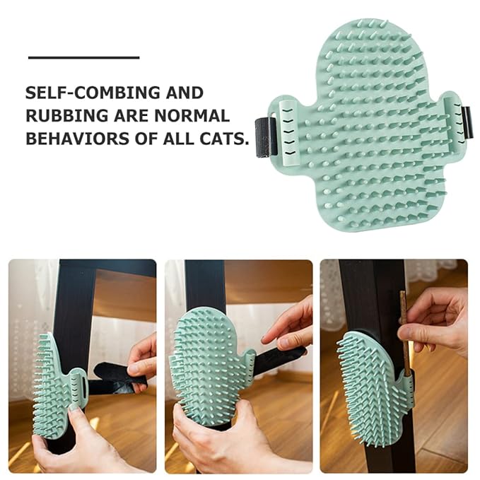 UPKOCH Cat Corner Massaging Comb Rubber Cat Grooming Tool for Self-massage Hair Removal Wall-mounted Portable