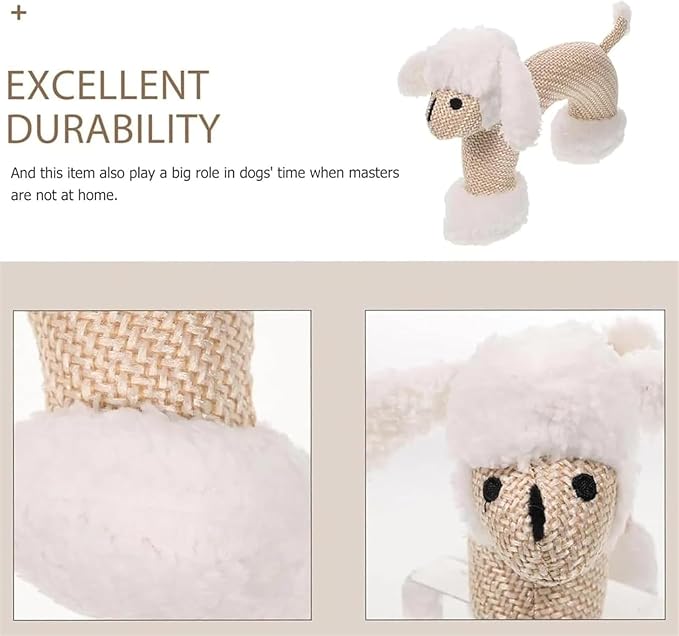 Linen Safari Companions, Squeaky Dog Chew Animals, Strudy Linen Fabric, Relieve Boredom and Anxiety in Dogs (Elephant +Sheep)