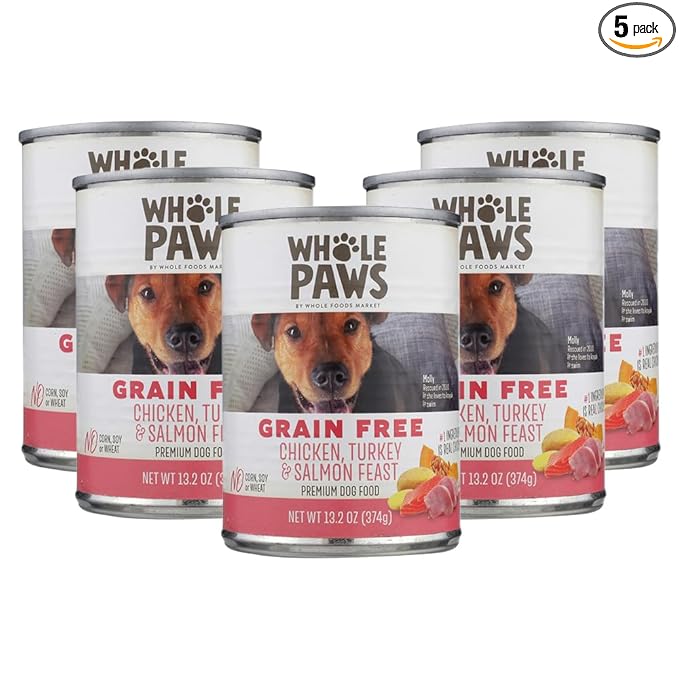Whole Paws,Chicken,Turkey and Salmon Dog Food,13.2 Ounce,(Pack of 5)