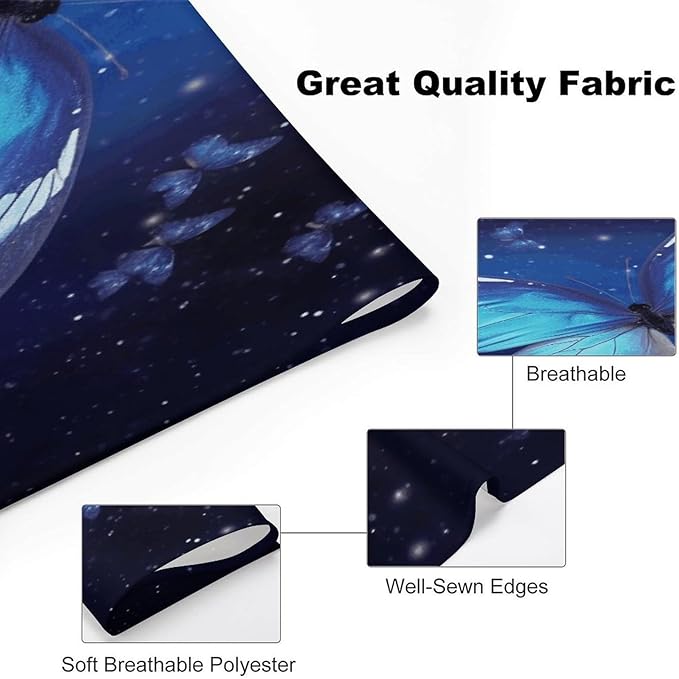 Dog Bandana Spring Pet Scarf Adjustable Triangle Blue Starry Butterfly Printing Dog Bib Washable Polyester Puppy Bandana for Small Medium Large Dogs Cat Birthday Party Supplies