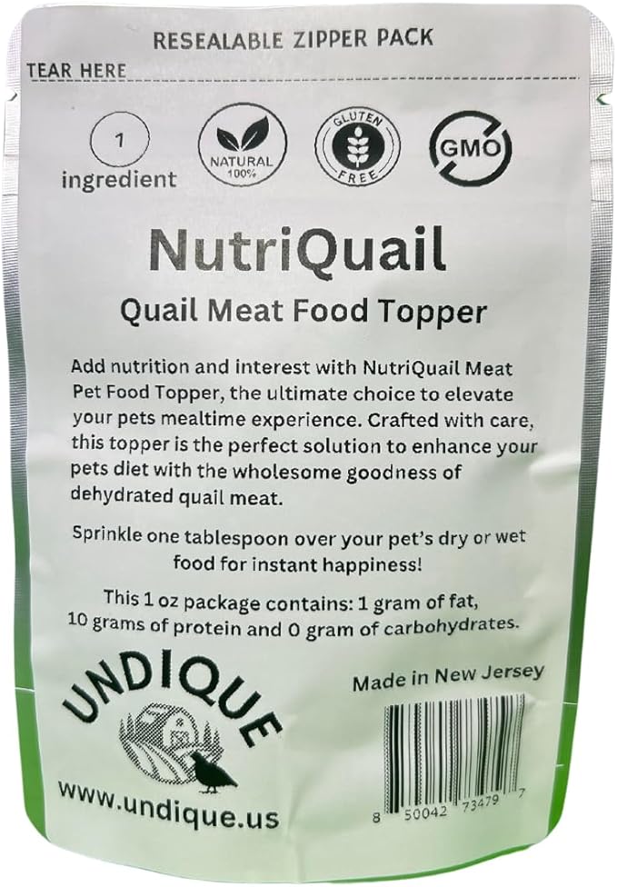 Undique NutriQuail Meat Pet Food Topper