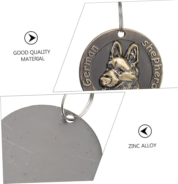 Lurrose 4pcs German Shepherd Dog Tags Pet Id Hanging Charms Metal Collar Labels for Dog Collars Pet Supplies