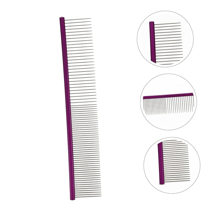 SUPVOX Portable Cat Hair Comb Pet Fur Removal Comb with Rounded Needles for Gentle Grooming Daily Use Household Pet Accessory in Purple