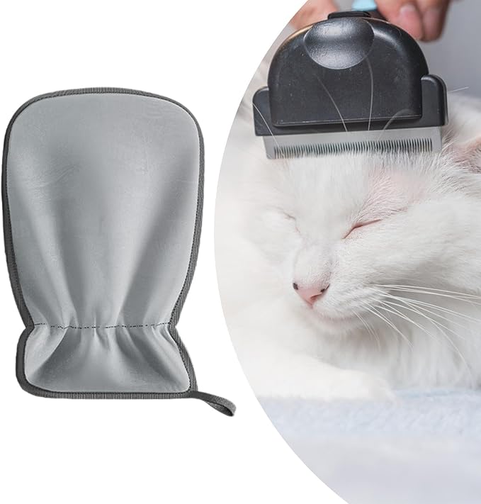 Pet Hair Removal Glove Cat Hair Remover Portable Pet Supplies Multipurpose Efficient Grooming Glove Easy Cleaning for Couch, Gray