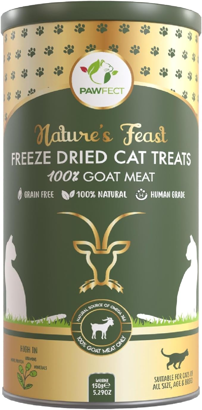 Pawfect Nature's Feast Freeze-Dried Chicken Breast Treats for Cats Low Fat for Weight Control & Muscle Care All Natural No Grain Added Hypoallergenic Training Treat (200g/7.05oz)