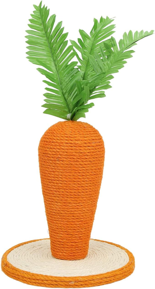 Cat Scratching Post, 9.8x9.8in Cute Carrot Scratching Post Cat Scratcher for Indoor Cats Kittens, Carrot Sisal Vertical Carrot Cat Climbing Frame for Indoor Cats Kitty Training