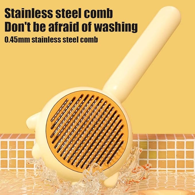 Hair Brush, 2023 New Pet Hair Cleaner Brush, Cat Grooming Brush Long or Short Hair, Self Cleaning Slicker Comb for Kitten, Removes Tangles Loose Fur (2Pcs#C)
