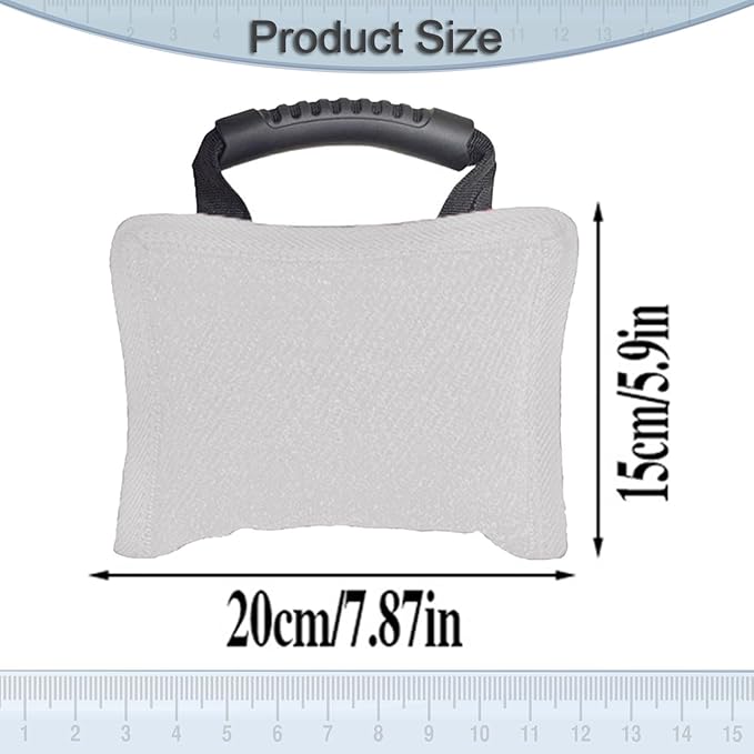 Baoblaze Dog Bite Pillow Tough Tug Toy Practical Portable Outdoor Pet Supplies for Small and Medium Sized Dogs Biting Pad with Handle, White