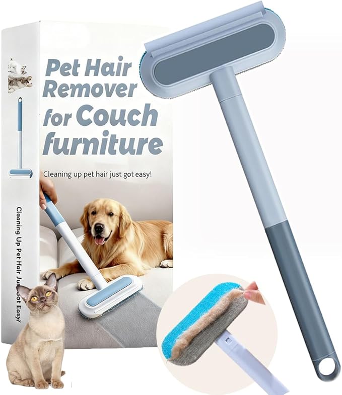 Pet Hair Removal for Furniture, Reusable Hair Remover Tool for Dog and Cat Hair - 17.3Inch Multifunctional Lint Brush Cleaner, Durable, Washable, Gentle on Furniture