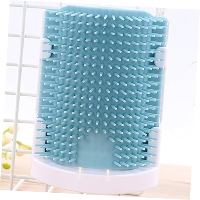 Toyvian Cat Rubbing Brush Cat Massage Self Supplies Self Grooming Brush Pet Products Blue