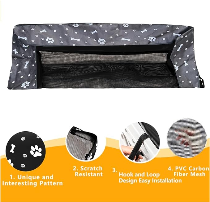 Dog Playpen Mesh Top Cover for 36" Inch Pet Playpen with 4 Panels, Dog Crate Cover Pet Tent Puppy Play Pen Cover, Ideal for Indoor/Outdoor Use. Note: Playpen Not Included (Black)