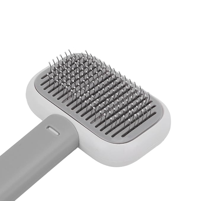 Zerodis Cat Brush, Comfortable Cat Grooming Tool, SelfCleaning MultiFunction Brush, Remove Floating Hair, Perfect for Lovers (Grey White)
