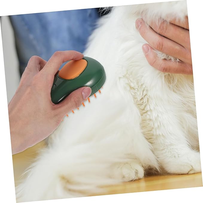 Totority Avocado Steam Cat Brush Cat Grooming Tool with Self Cleaning Feature Massage Function and Scrubber