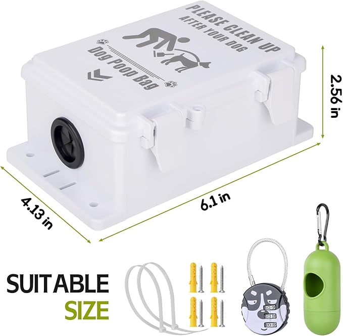 Outdoor Dog Poop Bag Dispenser Wall Mountable, Waterproof & Commercial-Grade, Outdoor Organizer for Home, Parks, Apartments, Property Management with 135 Bags & Lock Included
