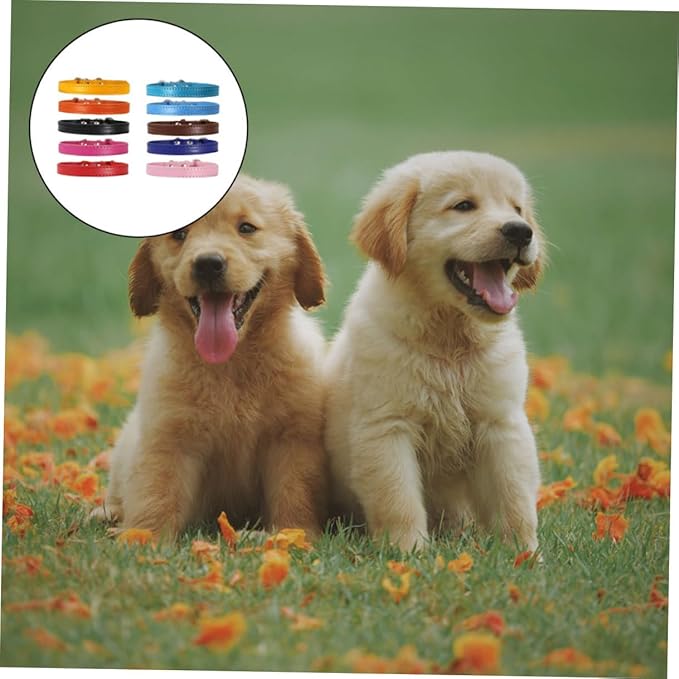 10pcs Pet Dog Collars Decorative Neckbands Random Colors Adjustable Basic Pet Supplies for Small to Medium Dogs