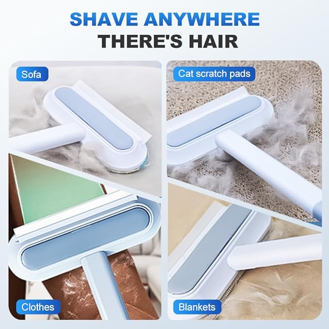 4 in 1 Pet Hair Removal Tool, Multifunctional Pet Hair Remover, Long Handle Cat and Dog Hair Removal, Washable Cat Hair Remover Brush for Car, Couch, Carpet, Clothes, Window and Laundry (2 Pcs)