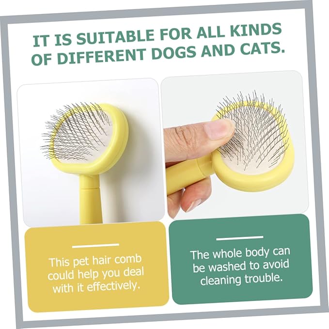 BESPORTBLE Long-handled Cat Grooming Comb for Dogs and Cats Ergonomic Pet Hair Cleaning Tool for Types Lightweight and Portable Pet Hair Remover