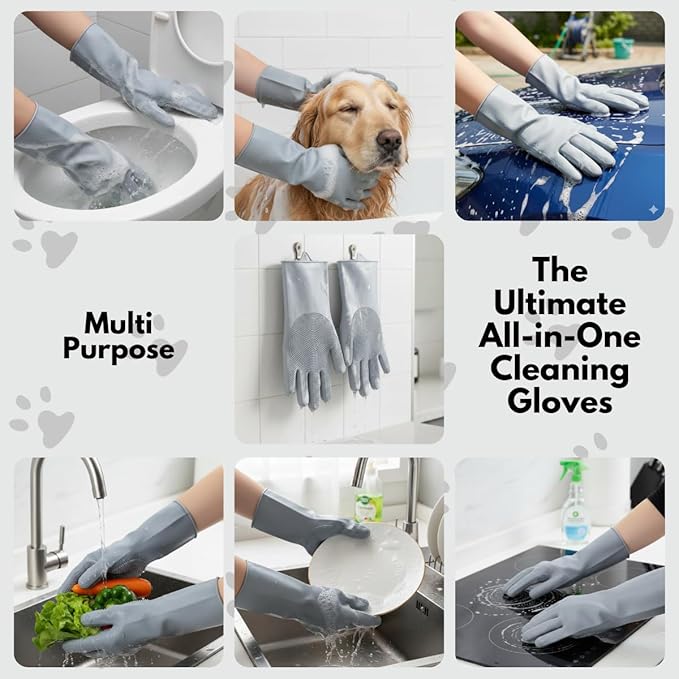 Silicone Pet Grooming Gloves for Dogs & Cats – Deshedding & Bathing Mitt – Gentle, Reusable, Easy to Clean