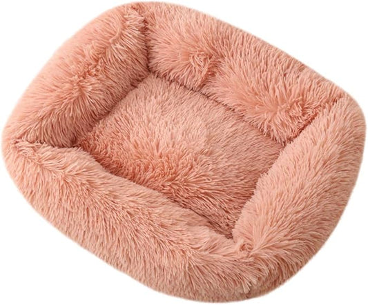 La La Pet® Donut Dog Cat Bed Cozy Cave Pet Bed Burrow Dog Bed Calming Cuddler Self-Warming Pet Bed Soft Plush Pet Cushion Improved Sleep for Cats Small Medium Dogs Rose XS