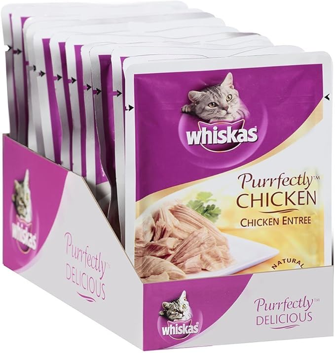Whiskas Purrfectly Chicken Wet Cat Food Chicken Entree Flavor 3 Ounces (24 Count)