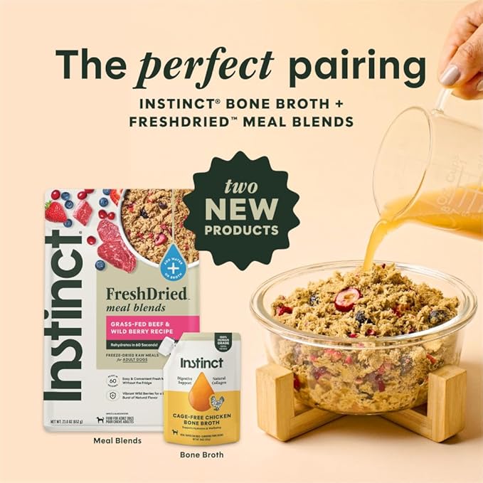 Instinct Bone Broth, Meal Topper for Dogs - Cage-Free Chicken, 16 oz. Pouch