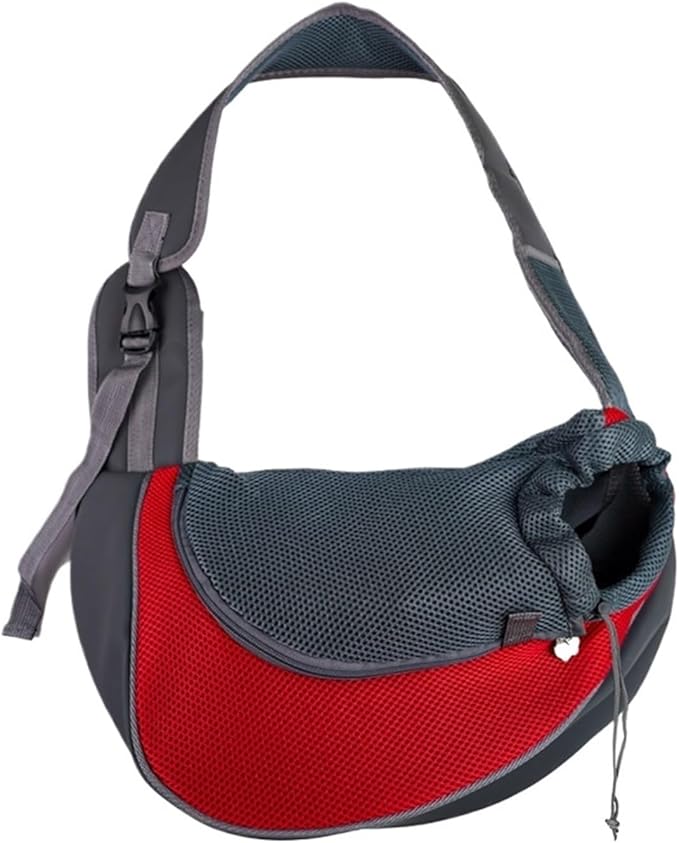 Compatible for Pet Backpack Travel Tote Shoulder Bags Mesh Sling Carry Pack Supplies Crossbody Bag(Red)