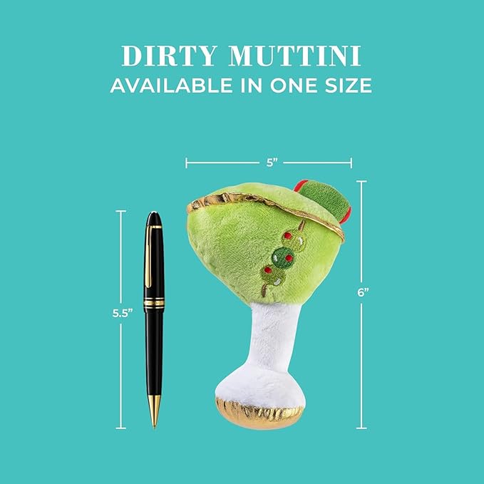 Haute Diggity Dog Cocktail Hour Plush Dog Toys for Small, Medium & Large Dogs, 3-Pack Durable Stuffed Cocktail-Inspired Pet Toys with Interactive Squeaker, Machine-Washable & Safe