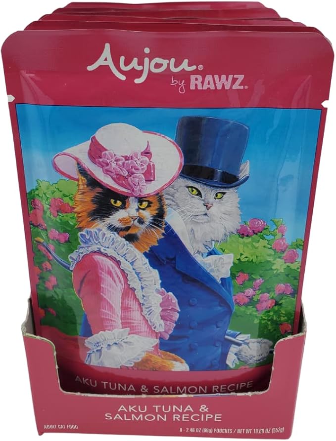 Rawz Aujou Aku Tuna & Salmon Cat Food 8/2.46 oz Pouches