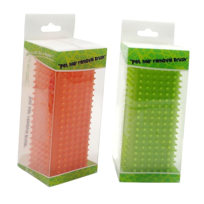 2pcs Silicone Pet Hair Remover Brush Cleaner for Dog for Carpets Sofa Bedding and Clothing Tidy up Your Orange