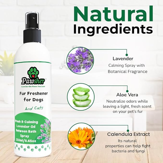 Dog Perfume Spray Long Lasting, Refreshing & Calming Lavender Scent for in Between Baths, Odor Eliminating for Dogs & Cats, Dog Cologne & Deodorizer Perfume, 8.45 oz