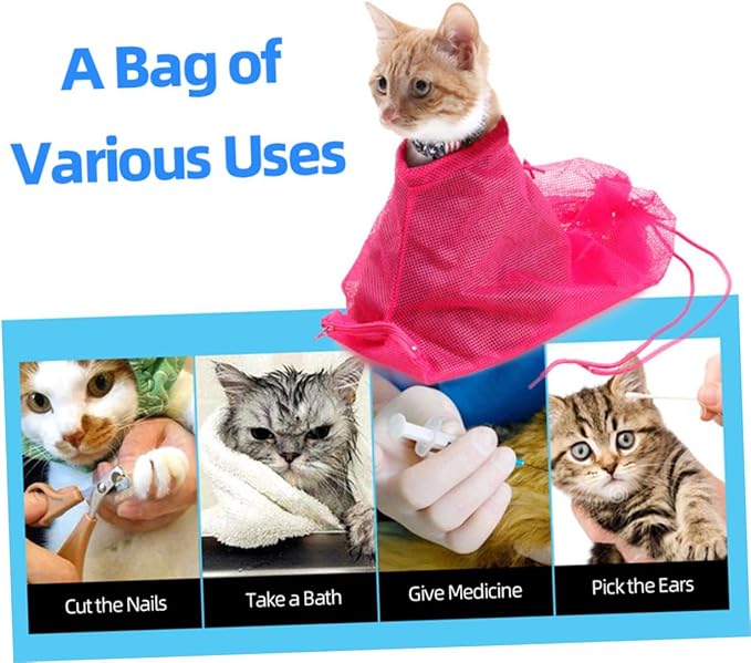BESPORTBLE Pet Fixed Bag Cat Bathing Grooming Supplies Nail Trimming Pouch Safe Cat Wash Bag