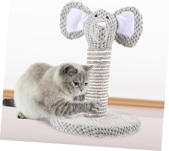 Balacoo 2pcs Small Elephant and Zebra Sisal Cat Scratching Posts Kitten Climbing Frame Indoor Wear-Resistant Vertical Cat Claw Scratcher for Household